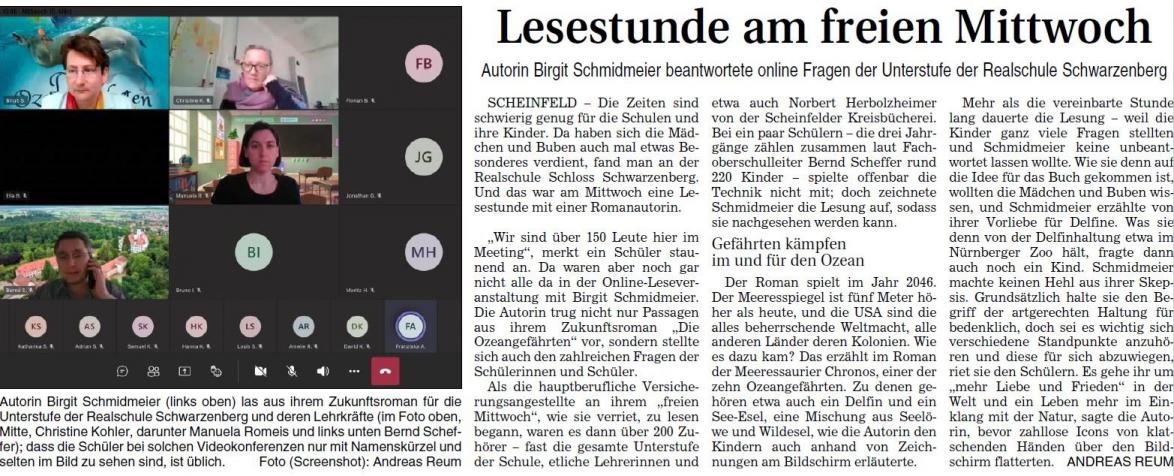 Artikel vom 11.03.21 in der Fränkischen Landeszeitung 